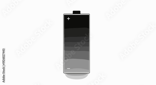 Single Black Battery with Positive Terminal.