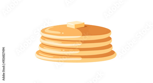 Delicious Stack of Golden Pancakes with Melting Butter, a Classic Breakfast Delight for Any Morning
