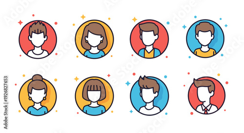 A collection of diverse user avatars in flat modern vector style, suitable for social media and digital platforms