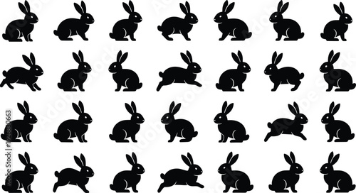 Black and white vector illustration set of four ram skulls with large curved horns for hunting trophy occult gothic and tribal animal head designs