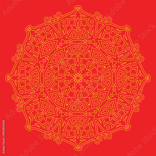 Mandala Pattern Circular flower design for Arabic festival Ramadan, puja, Baisakhi, holi, Mehndi, Henna, tattoo, decoration, alpona. Decorative ornament in oriental doodle vector illustration