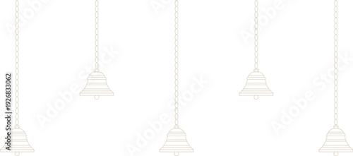 Monoline Indian Hanging Bell Design Element