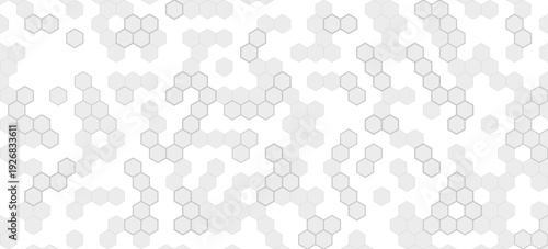 3D white abstract background overlap layer on bright space with embossed hexagons decoration. Modern graphic design element honeycomb style concept for web banner, art, flyer, card, or brochure cover