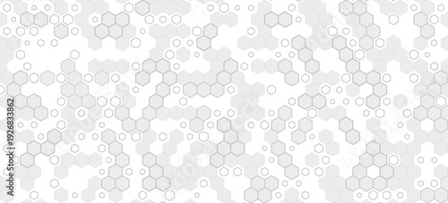 3D white abstract background overlap layer on bright space with embossed hexagons decoration. Modern graphic design element honeycomb style concept for web banner, art, flyer, card, or brochure cover