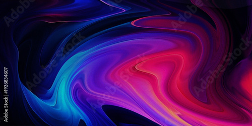 Abstract Neon Liquid Wave Background with Smooth Flowing Curves and Vibrant Gradient Colors
