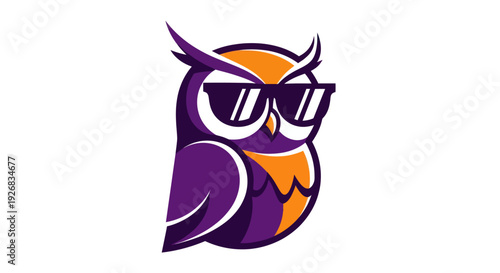 Stylized owl illustration wearing sunglasses for conceptual design