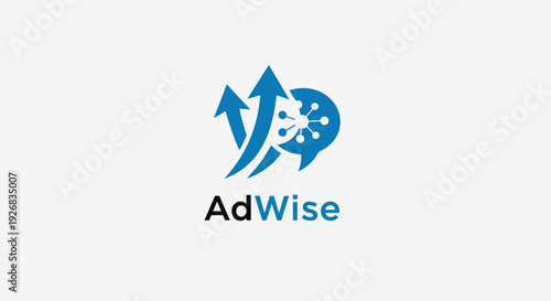 AdWise Logo with Arrows and Globe.