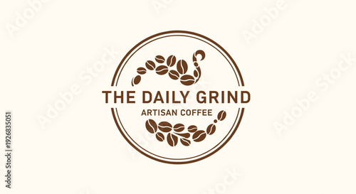 Artisan Coffee Logo with Coffee Beans.