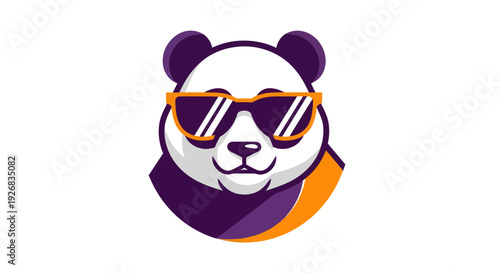 Stylized panda wearing sunglasses graphic perfect for various projects