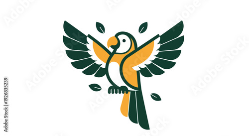Stylized parrot illustration nature and wildlife symbolism vector design