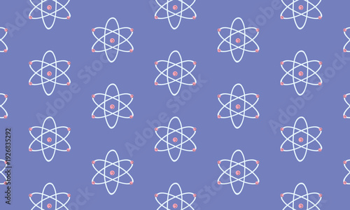 Medical Laboratory Pattern Background with Atom Symbol, Science Concept