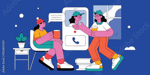 Woman talking with friend on video call. girl having online conversation with friend on smartphone, enjoying remote communication, distance meeting