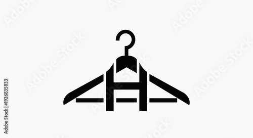 Black Hanger Icon on White Background.