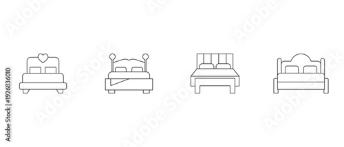 Modern minimalist bed frame vector icon furniture design scalable graphic