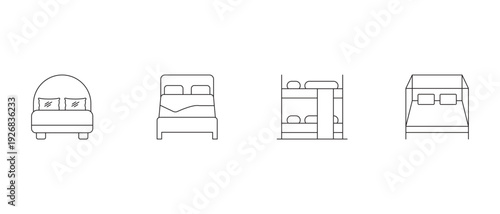 Modern minimalist bed frame vector icon furniture design scalable graphic