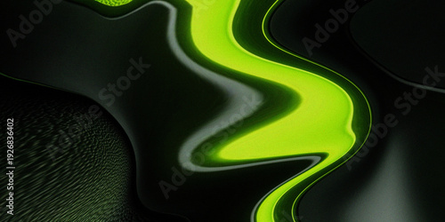 Abstract Neon Liquid Wave Background with Smooth Flowing Curves and Vibrant Gradient Colors