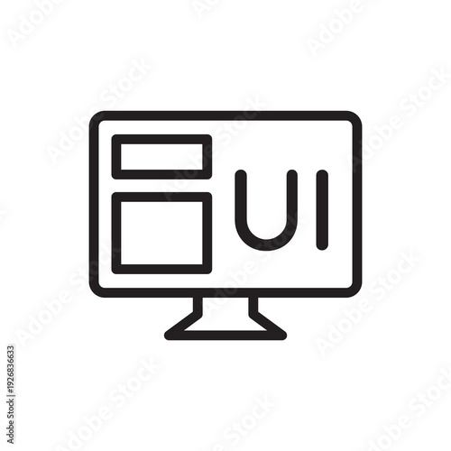 UI UX Web Design and Interface Development Line Icon