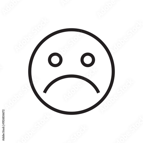 Negative Customer Feedback and Sad Face Line Icon