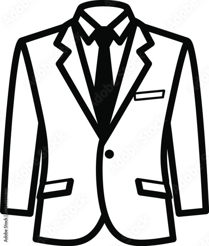 Formal suit jacket and tie. 