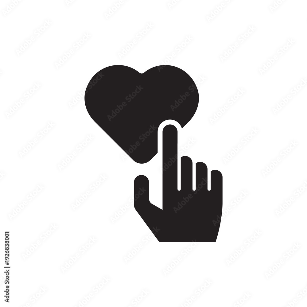 Fototapeta premium Social Media Like and Heart Engagement Solid Icon