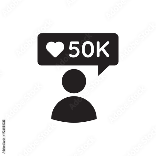 Social Media Follower and Influencer Success Solid Icon