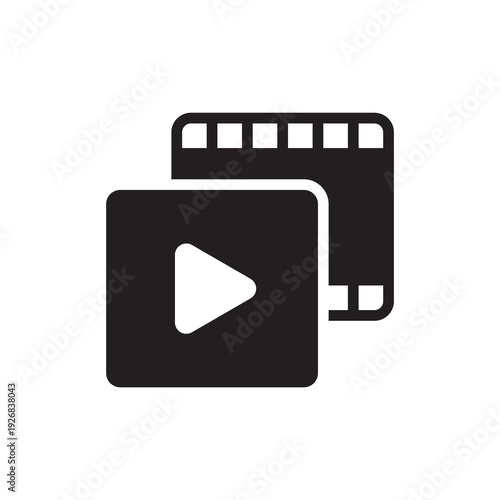 Video Content Marketing and Digital Media Solid Icon