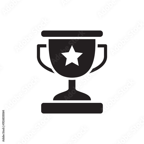 Business Achievement Trophy and Ranking Solid Icon
