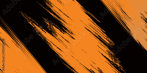 orange black brush Car sticker wrap pattern banner abstract sporty lines black orange color combination grunge brush modern pattern racing motorsport design.vector illustration. eps 10