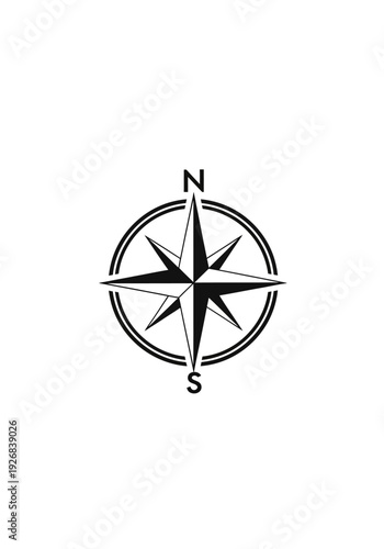 Compass illustration navigational tool isolated on white background