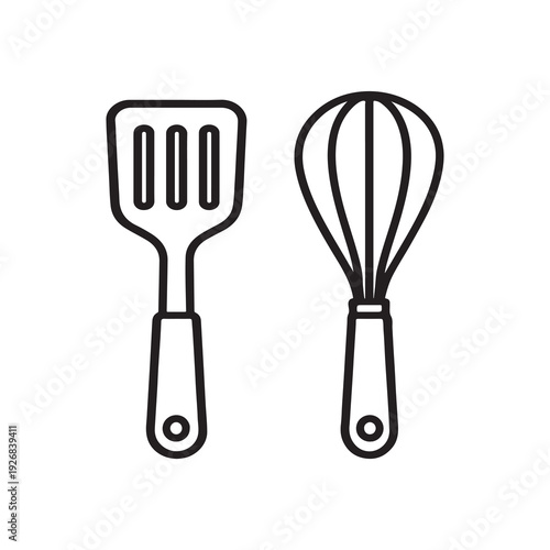 Set of kitchen utensils on white background