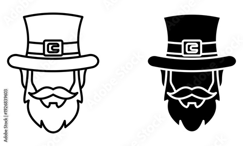 Traditional leprechaun hat and beard symbols, perfect for Irish holiday graphics