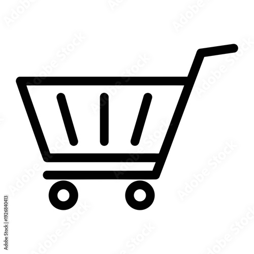 A black and white image of a shopping cart