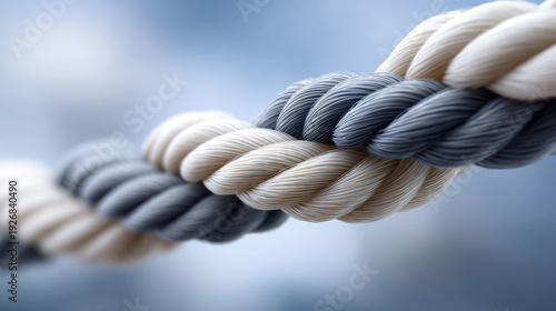 Braided rope fiber closeup, twisted strand texture, macro detail, soft focus, abstract background, security strength