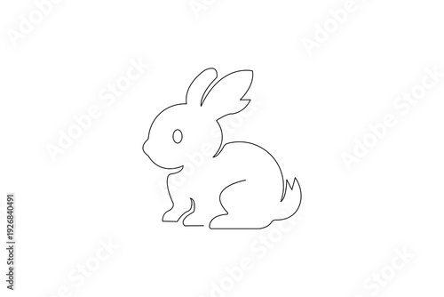 Rabbit continuous signal line drawing a simple yet detailed illustration