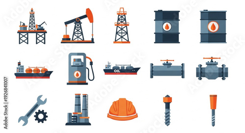 Oil and gas industry equipment and tools for energy production and transportation.