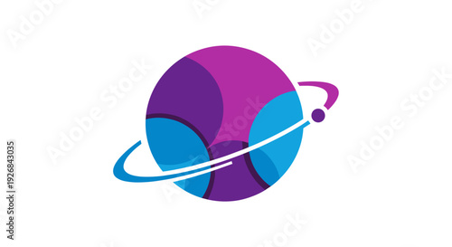 Colorful Sphere with Ring and Dot.