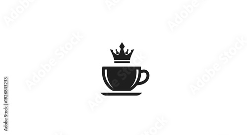 Crown Coffee Cup Illustration Design Element.