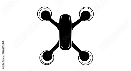 Drone Aircraft with Four Propellers Illustration.