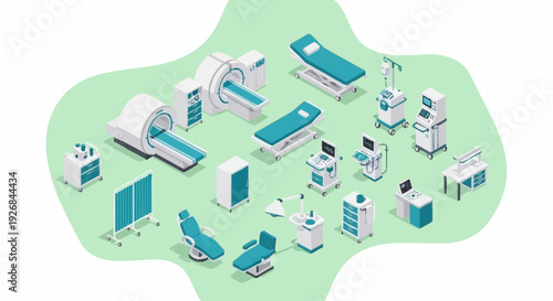 Medical equipment and hospital furniture collection.