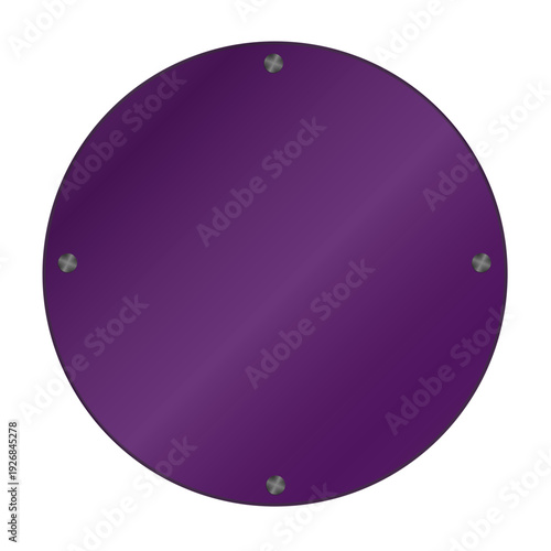 Plaque de verre ronde violette