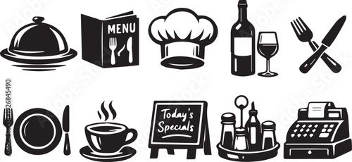 set of icons for restaurant
