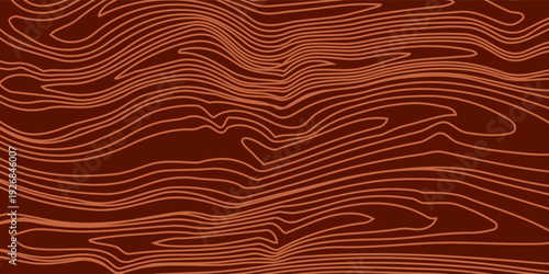 Retro coffee color background. Milk chocolate liquid dessert texture. Wavy swirl candy pattern for poster, cover, banner, pamphlet.