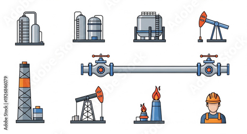 Oil and Gas Industry Equipment - Production, Storage, and Refining Facilities.