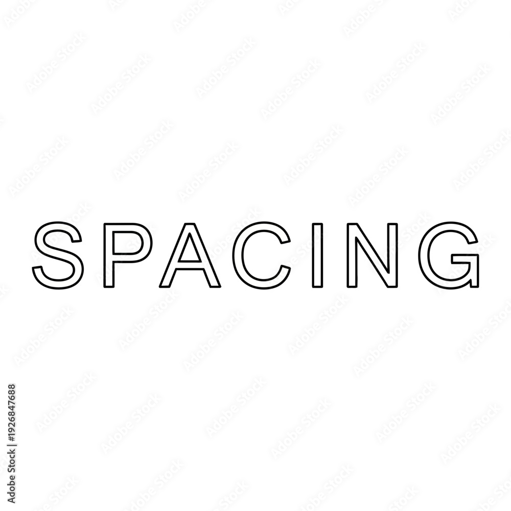 Fototapeta premium A black and white image with the word spacing