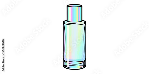 Elegant perfume bottle with gradient body and silver cap displayed on white background