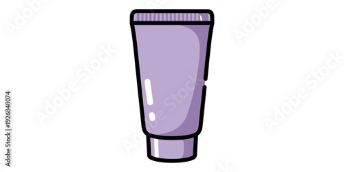 Illustration of a purple tube of skincare or cosmetic product with a smooth texture.