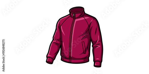 Stylish pink puffer jacket with full-length front zipper and contrasting trim details
