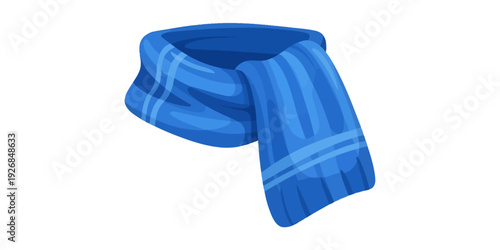 A stylish blue and white striped scarf draped elegantly over a surface.