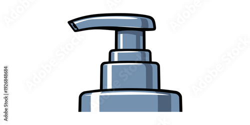 A simple illustrated soap dispenser pump on a white background