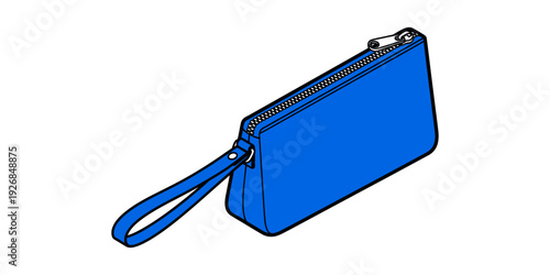 Stylish blue clutch purse with metallic detailing and wrist strap for elegant occasions
